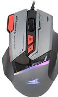 Baracuda MANTA RGB | Bekabelde Gaming Muis | Rechtshandig | USB-A | 12800 DPI | Grijs