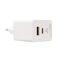 SBOX USB Oplader HC-45 | 45W | USB-A & USB-C (2 Poorten) | Wit