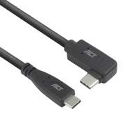 ACT AC7405 | USB 3.0 Kabel | USB-C (recht) naar USB-C (haaks) | 60W | 10Gbps | 0,5m | Zwart
