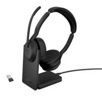 Jabra Evolve2 55 MS Stereo | Bluetooth & USB-A Headset | Met Oplaadhouder | Zwart | Voor Kantoor & Callcenter